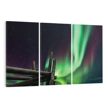 Obraz na płótnie 120x80 - Zorza polarna w tajemniczej nocnej przestrzeni - zorza, polarna