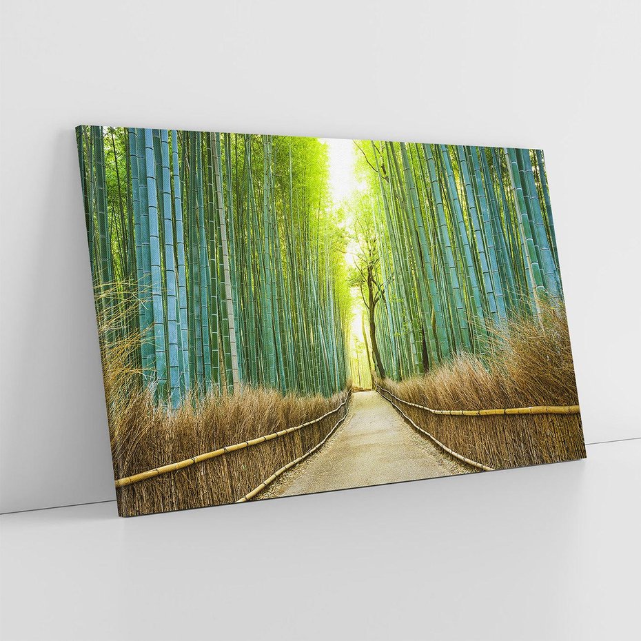 Obraz na płótnie 70x50 - Droga przez japoński bambusowy las - droga, japonia