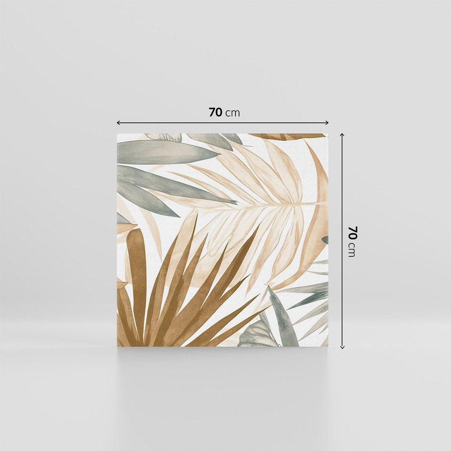 Obraz na płótnie 70x70 - Liście w Akwareli - akwarela, malowane liście