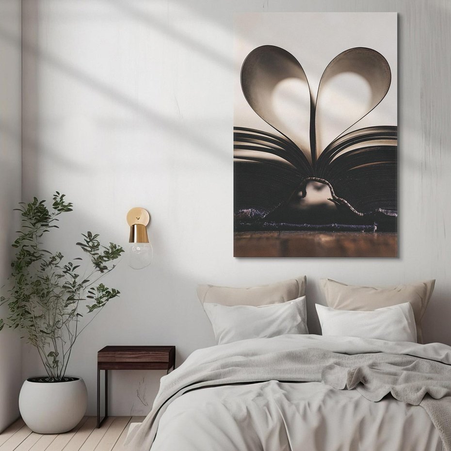 Obraz na płótnie 80x120 - Książka - Serce Retro - ksizka, serce