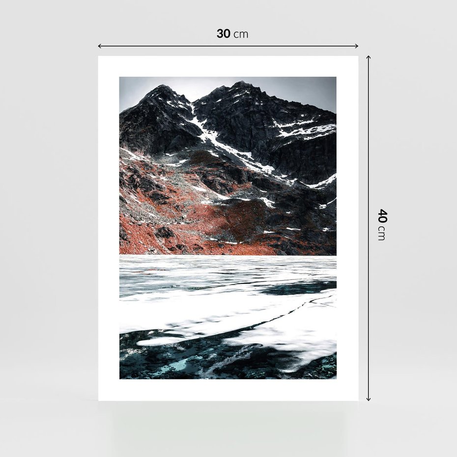 Plakat bez ramy 30x40 - Śnieżna Opowieść - górski krajobraz, zima w górach