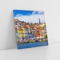Obraz na płótnie 60x60 - Kolorowa Przystań - nadmorskie miasto, kolorowe budynki
