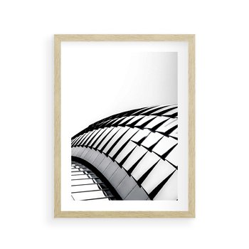 Plakat w ramie 50x70 - Dynamiczne Kształty - architektura, obłe kształty - rama drewno