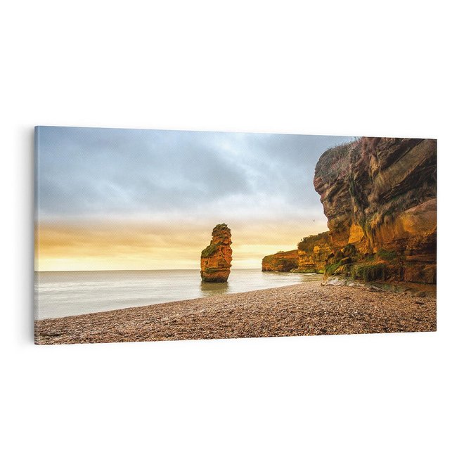 Obraz na płótnie 100x50 - Plaża Morza z Skałami - plaża, morze
