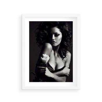 Plakat w ramie 40x50 - Piękno kobiecego aktu uchwycone - kobieta, akt - rama biała