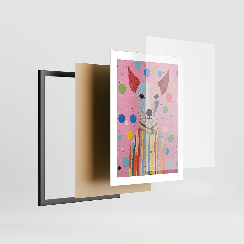 Zestaw obrazy w ramie 50x70 galeria - dla, dzieci, pieski, akwarela - rama czarna