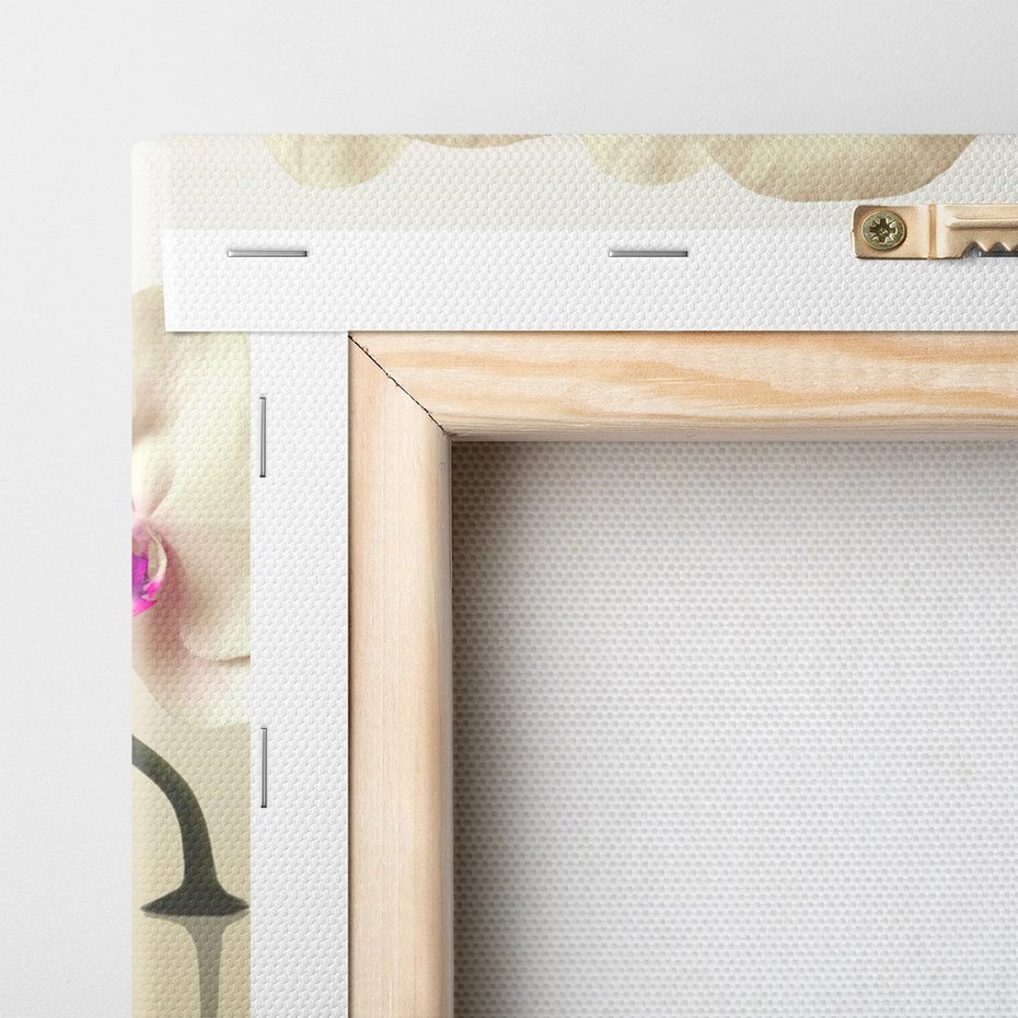 Obraz na płótnie 70x50 - Kwiatowa harmonia w SPA - orchidea, kwiat