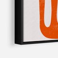 Obraz w ramie 50x50 - Eksploracja Nowego Światła - abstrakcyjna pomarańczowa forma, minimalizm - rama czarna