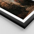 Plakat w ramie 30x40 - Drzewa w Czerwonych Liściach - las, jesienny las - rama czarna