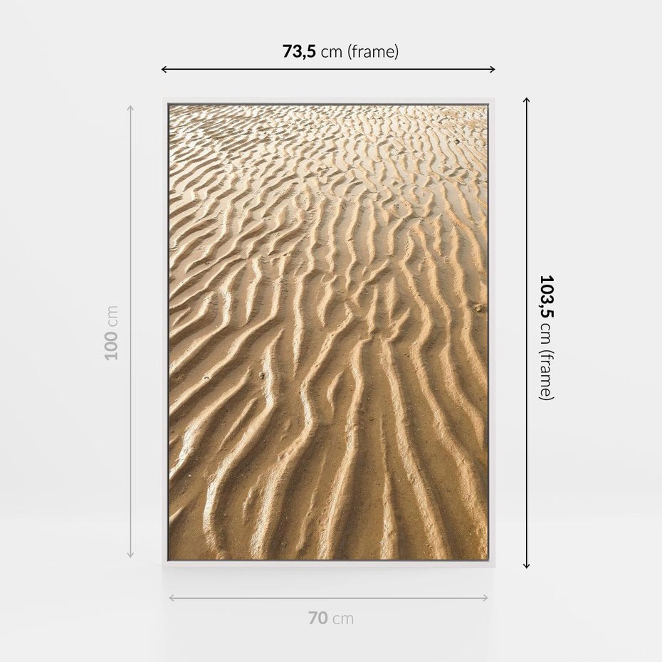 Obraz w ramie 70x100 - Piasek i Nieskończoność - pustynia, piasek - rama biała