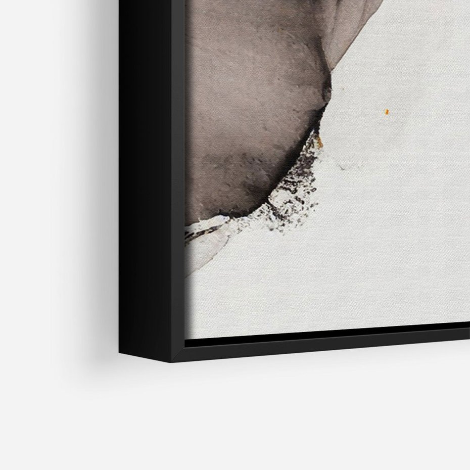 Obraz w ramie 70x100 - Nowoczesne Elegancje - akwarela, złote linie i plamy - rama czarna