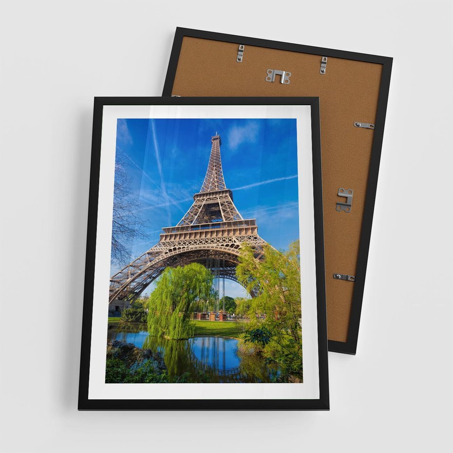 Plakat w ramie 50x70 - Wieża Eiffla w Paryżu - Eiffla, Paryż - rama czarna