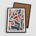 Plakat w ramie 50x70 - Modernistyczna Transcendencja - geometryczne kształty, mozaika - rama czarna