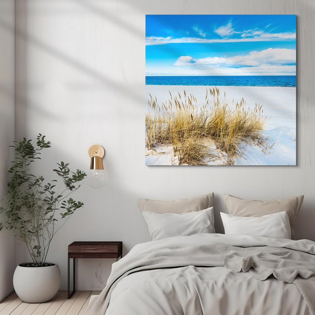 Obraz na płótnie 50x50 - Błogi Relaks - Łeba, bałtyk