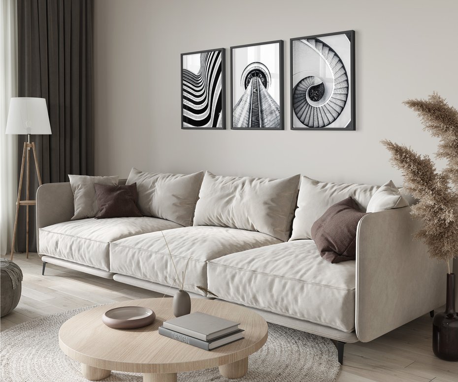 Zestaw obrazy w ramie 50x70 galeria - Sztuka, współczesna, architektura - rama czarna