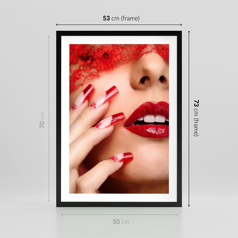 Plakat w ramie 50x70 - Piękno manicure: kolory i elegancja - paznokcie, manicure - rama czarna