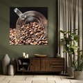 Obraz na płótnie 80x80 - Kawa ziarna pełne aromatu - kawa, ziarna