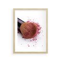 Plakat w ramie 30x40 - Makijaż w kolorze pędzla - makijaż, pędzel - rama drewno
