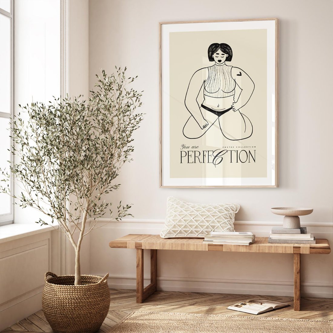 Plakat w ramie 50x70 - Refleksje Przejmujących Myśli - rysunek, plakat - rama drewno