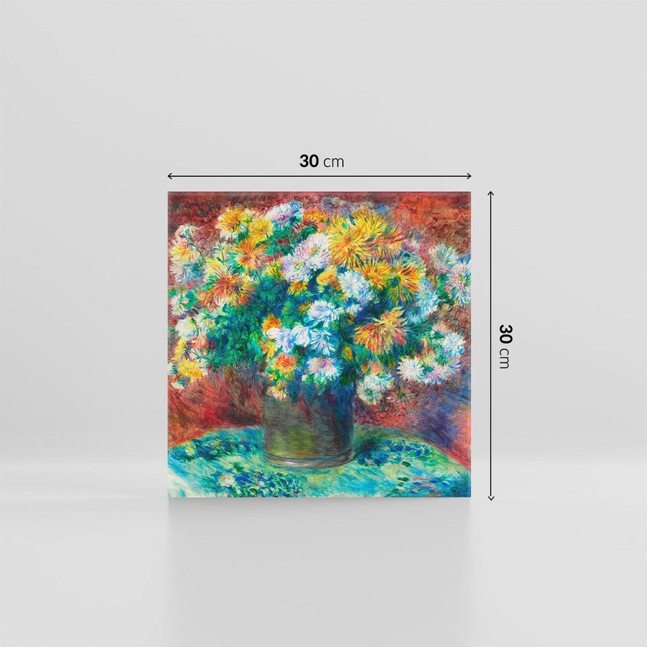 Obraz na płótnie 30x30 - Chryzantemy (1881–1882), Pierre-Auguste Renoir - Reprodukcja - reprodukcja, obraz na płótnie