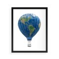 Plakat w ramie 40x50 - Podróżniczy balon nad ziemią - balon, ziemia - rama czarna
