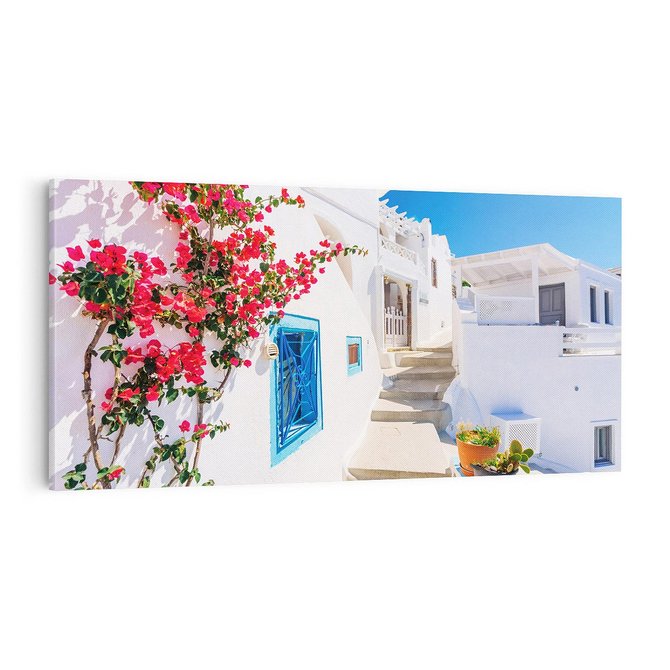Obraz na płótnie 100x50 - Piękno miasta nad morzem - Grecja, uliczka