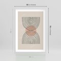 Plakat w ramie 50x70 - Nowy Rytuał - abstrakcyjna sztuka, boho kształty - rama biała