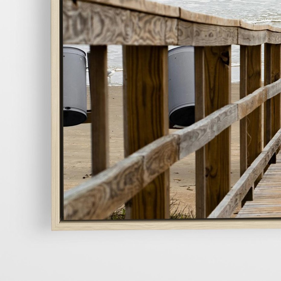 Obraz w ramie 120x80 - Morze i drewniany pomost - morze, pomost - rama drewno