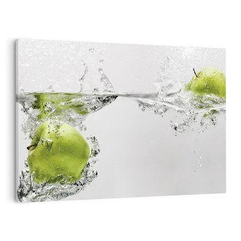 Obraz na płótnie 70x50 - Jabłka: Świeżość natury - jabłka, woda