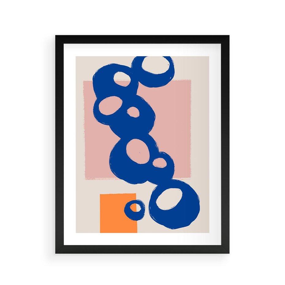 Plakat w ramie 40x50 - Migocące Plamiste Echa - abstrakcja, nowoczesny plakat - rama czarna