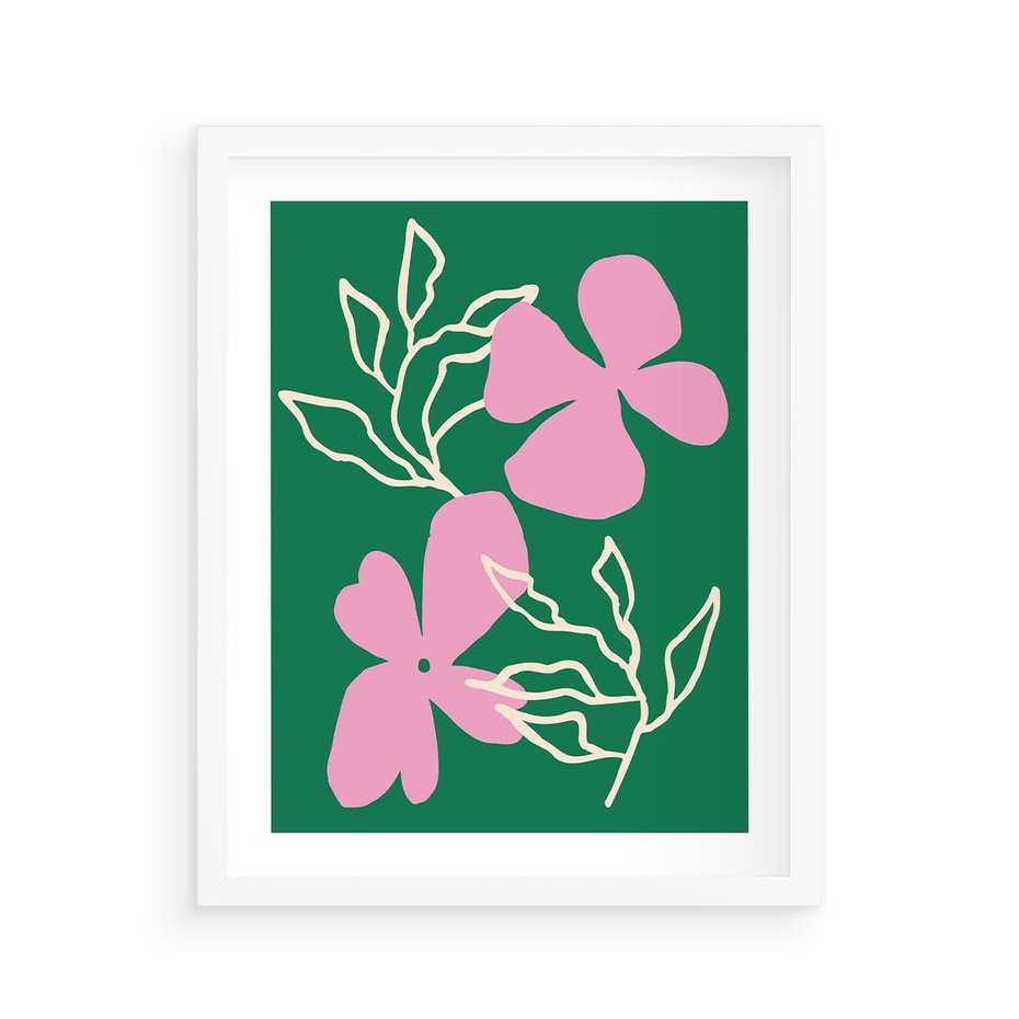 Plakat w ramie 40x50 - Wewnętrzne Fale - abstrakcyjny plakat, boho styl - rama biała