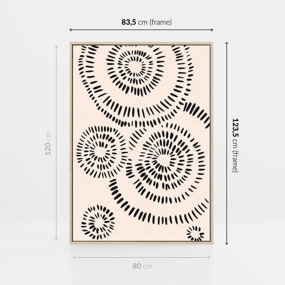 Obraz w ramie 80x120 - Abstrakcyjne Wnętrza - minimalistyczne kształty, odbicia - rama drewno