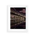 Plakat w ramie 30x40 - Most na nocnym horyzoncie - most, noc - rama biała