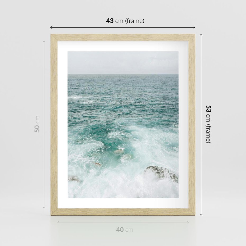 Plakat w ramie 40x50 - Wzburzony Żywioł - morze, ocean - rama drewno