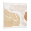 Obraz na płótnie 70x70 - Beżowa Harmonia - abstrakcyjne, nieregularne plamy