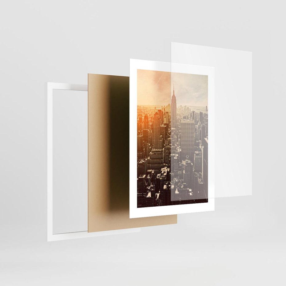 Plakat w ramie 30x40 - Nowojorska Skyline - Manhattan, Nowy Jork - rama biała