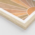 Plakat w ramie 30x40 - Grafika Boho w Odcieniach Pomarańczu - boho słońce, grafika - rama drewno
