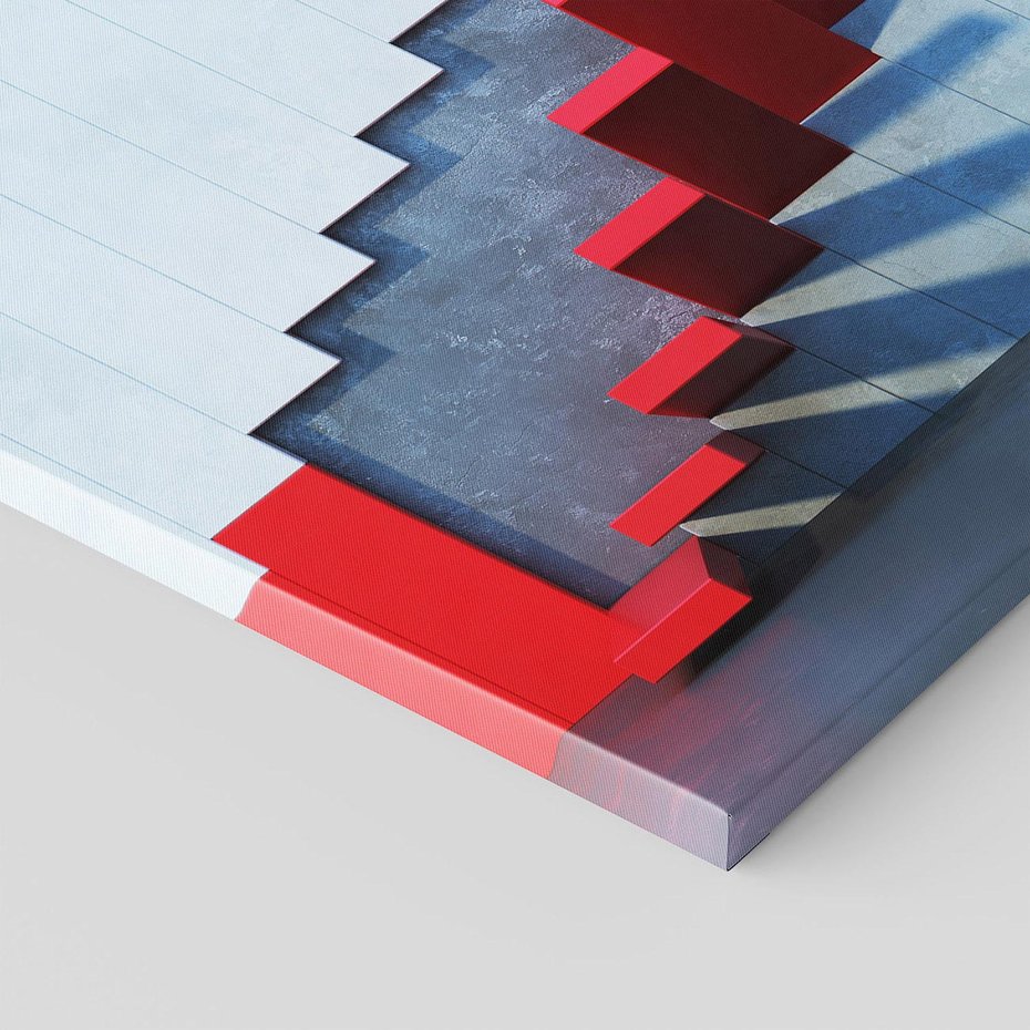 Obraz na płótnie 70x70 - Schody w abstrakcyjnej podróży - schody, abstrakcja