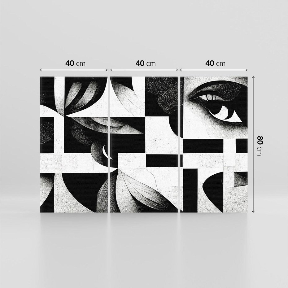 Obraz na płótnie 120x80 - Harmonia świateł i cieni - abstrakcja czarno biała, geometria