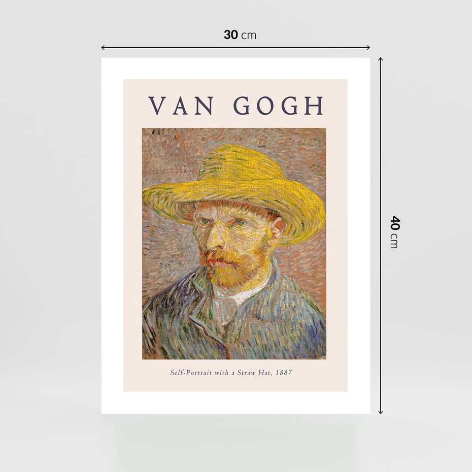 Plakat bez ramy 30x40 - Autoportret van Gogha - van gogh, autoportret