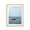 Plakat w ramie 30x40 - Rybacki Urok - morze, kutry rybackie - rama drewno