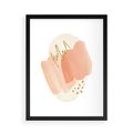 Plakat w ramie 50x70 - Rozbijające Plamy - abstrakcyjne akwarelowe plamy, minimalizm - rama czarna