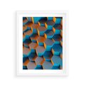 Plakat w ramie 40x50 - Trójwymiarowa Gra - geometryczna, 3D - rama biała