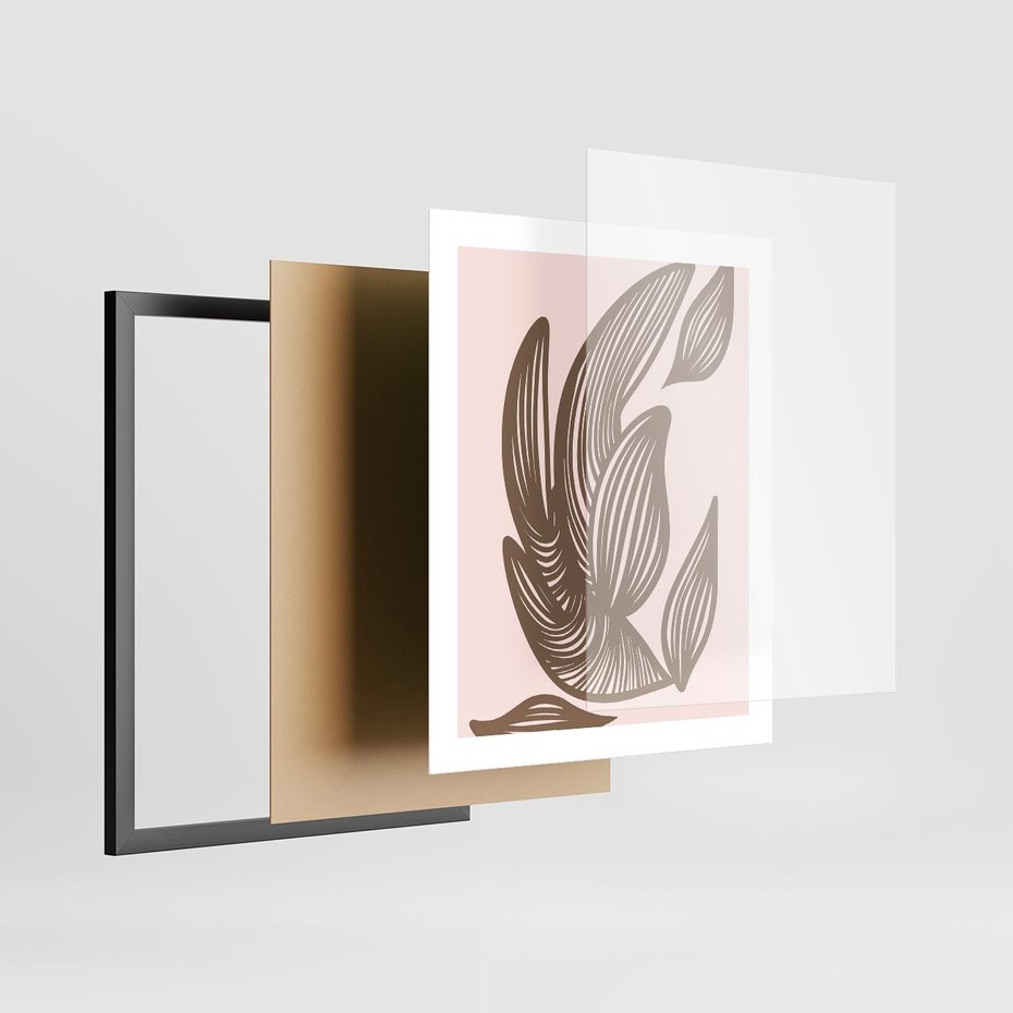 Plakat w ramie 40x50 - Nowoczesne Harmonie - skandynawski styl, plakat - rama czarna