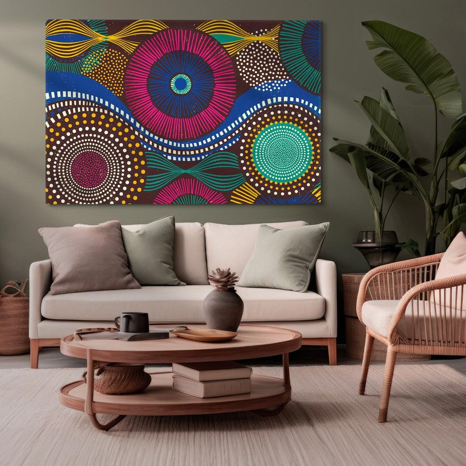 Obraz na płótnie 100x70 - Energia Wzorców - enticzne wzory, kształty