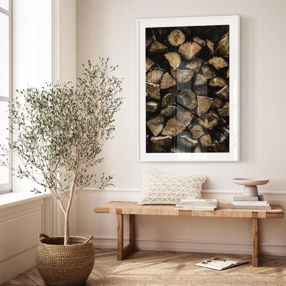 Plakat bez ramy 30x40 - Piękno Prostej Formy - drewno, kłody