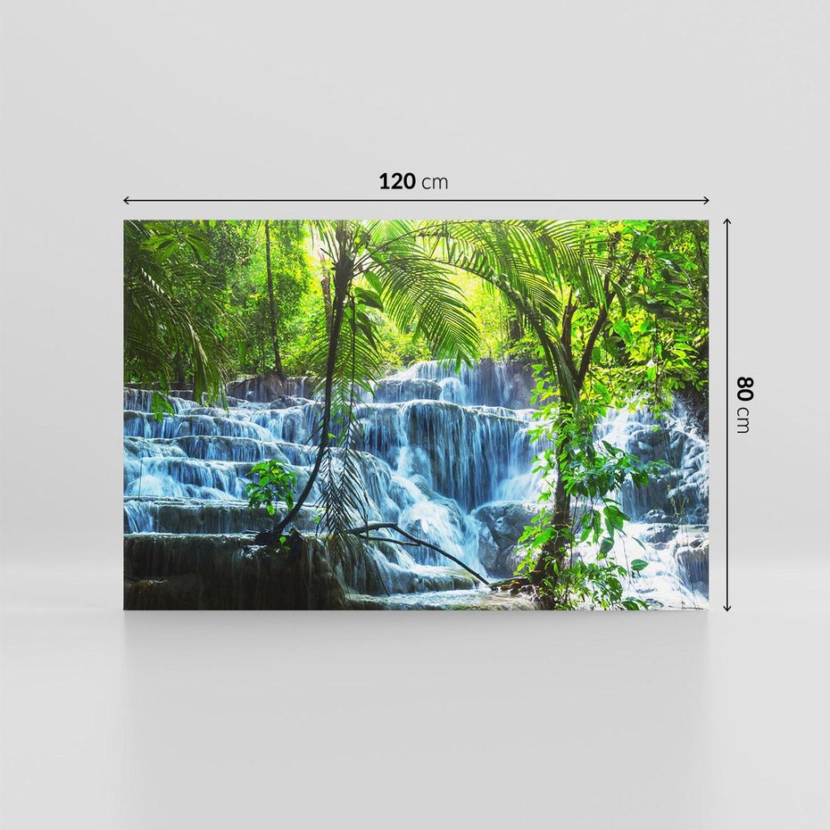 Obraz na płótnie 120x80 - Meksykański wodospad w lesie - wodospad, las