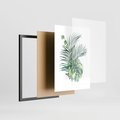 Plakat w ramie 50x70 - Liście i Życie: Akwarelowa Oaza - akwarelowy obrazek, pamy - rama czarna