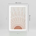 Plakat w ramie 50x70 - Słońce w Stylu Boho - słońce, grafika boho - rama biała