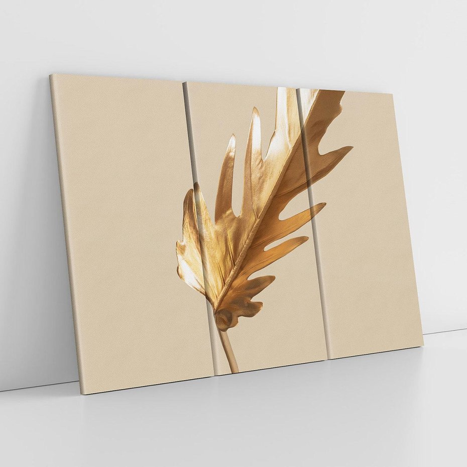 Obraz na płótnie 120x80 - Piękno w Detalu - złoty, liść